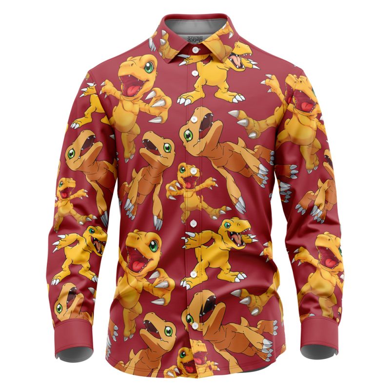 Agumon Digimon Long Sleeve Button Up Shirt