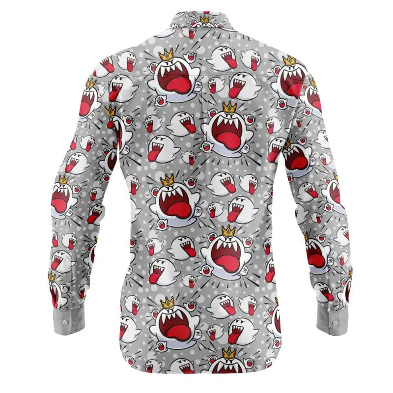 King Boo and Boo Ghosts Mario Bros Long Sleeve Button Up Shirt - Image 2