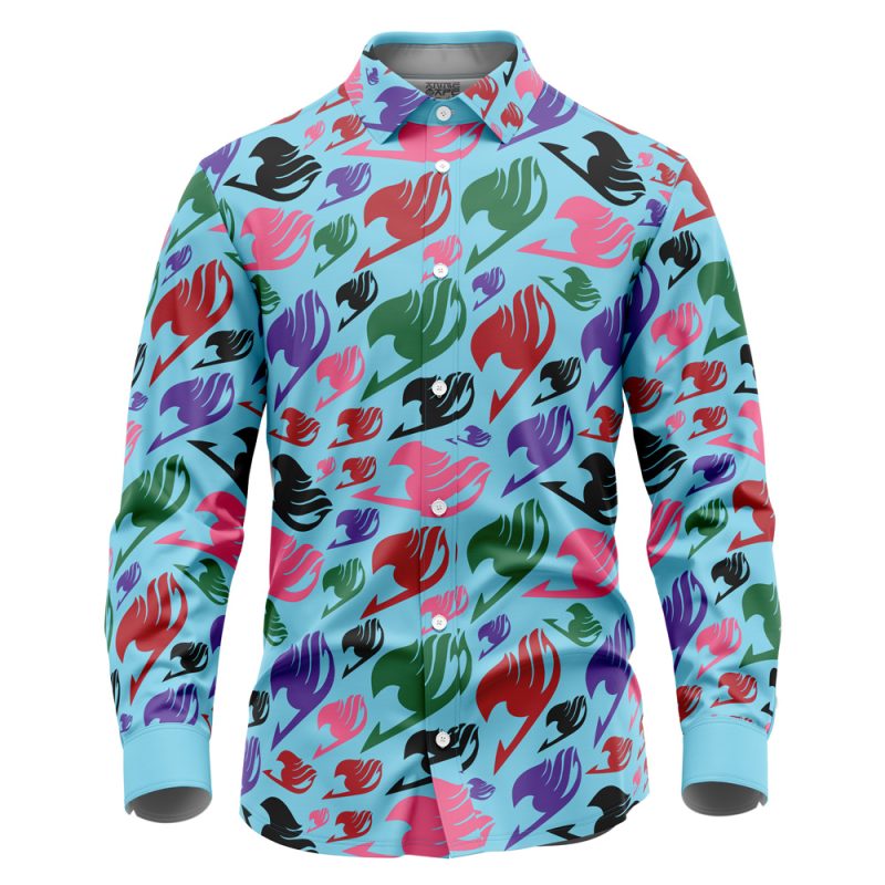 Fairy Tail Insignia Fairy Tail Long Sleeve Button Up Shirt