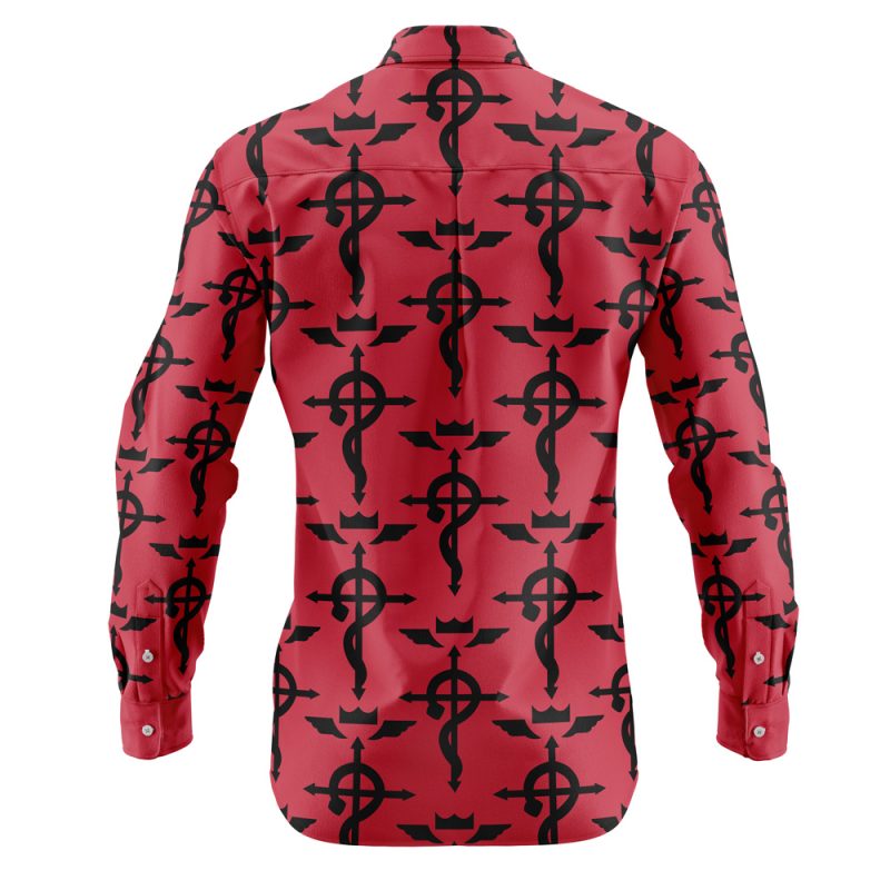 Flamel's Cross Fullmetal Alchemist Long Sleeve Button Up Shirt - Image 2