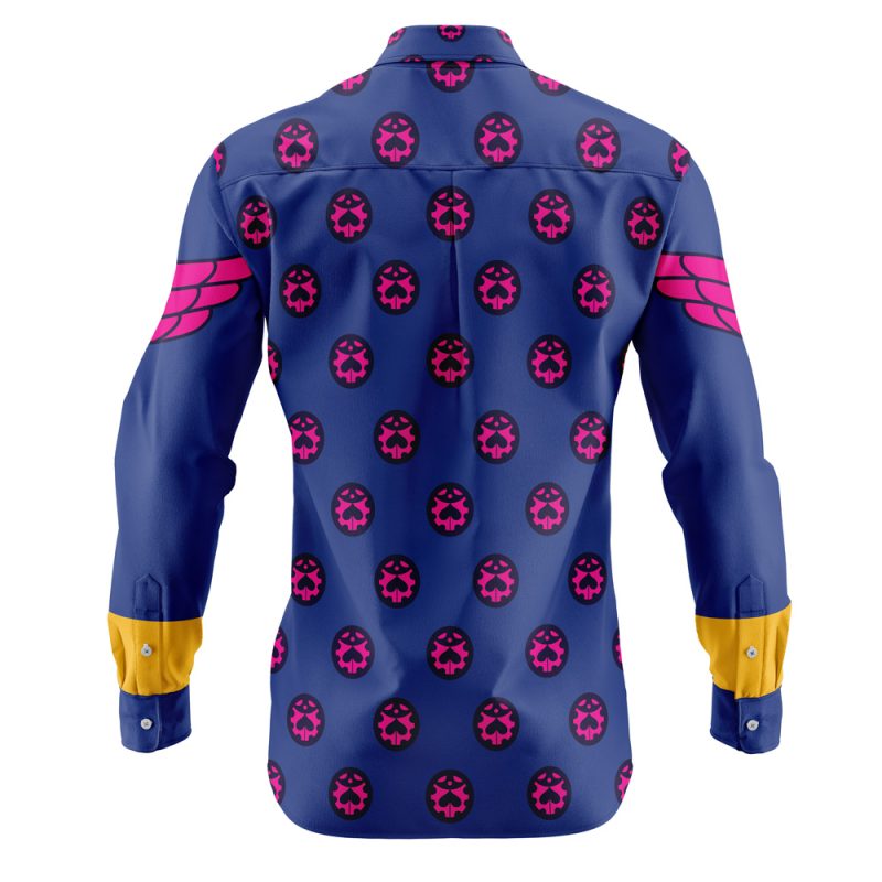 Giorno Giovanna Manga JoJo’s Bizarre Adventure Long Sleeve Button Up Shirt - Image 2