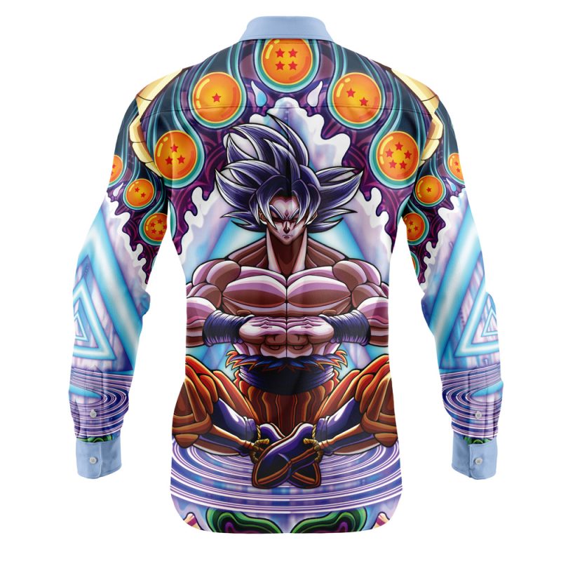 Trippy Ultra Instinct Goku Dragon Ball Z Long Sleeve Button Up Shirt - Image 2