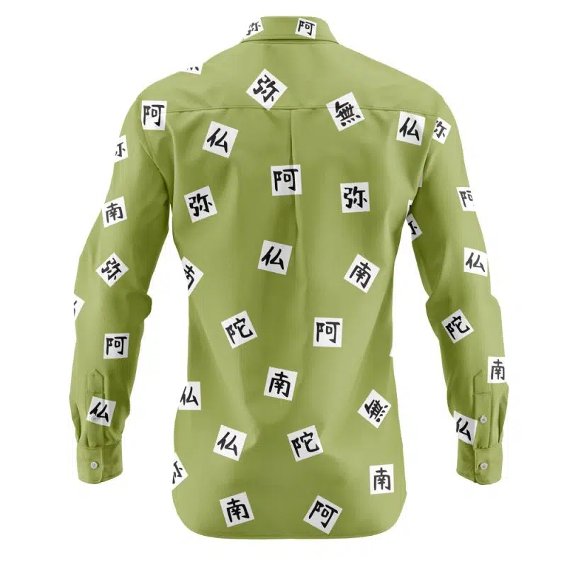 Gyomei Himejima Demon Slayer Long Sleeve Button Up Shirt - Image 2