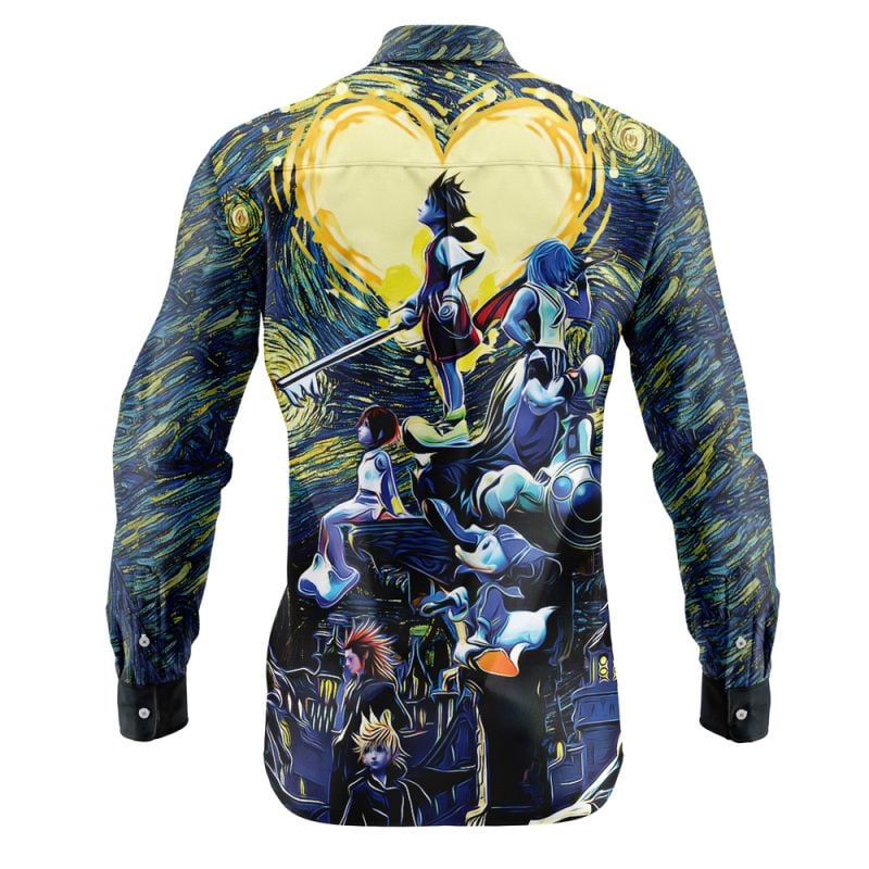 Kingdom Hearts Starry Night Long Sleeve Button Up Shirt - Image 2