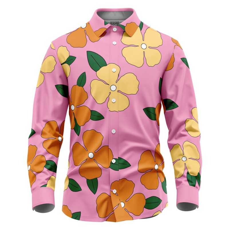 Jinbe Egghead Island One Piece Long Sleeve Button Up Shirt