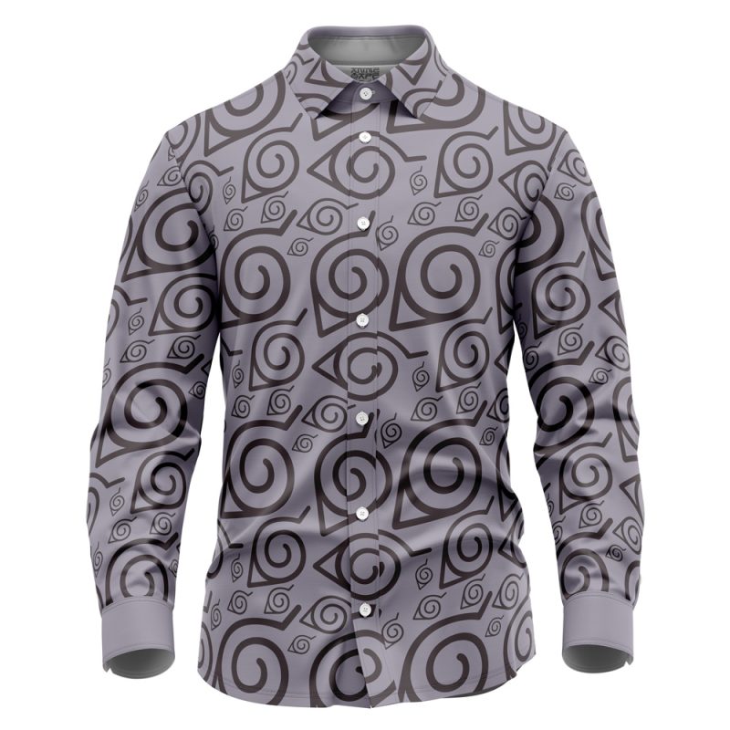 Konoha Shippuden Long Sleeve Button Up Shirt