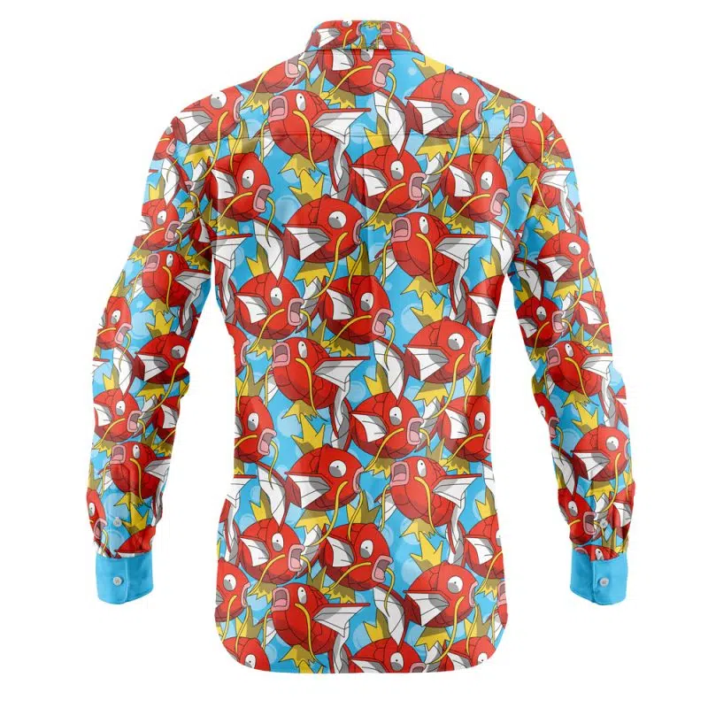 Magikarp Pokemon Long Sleeve Button Up Shirt - Image 2