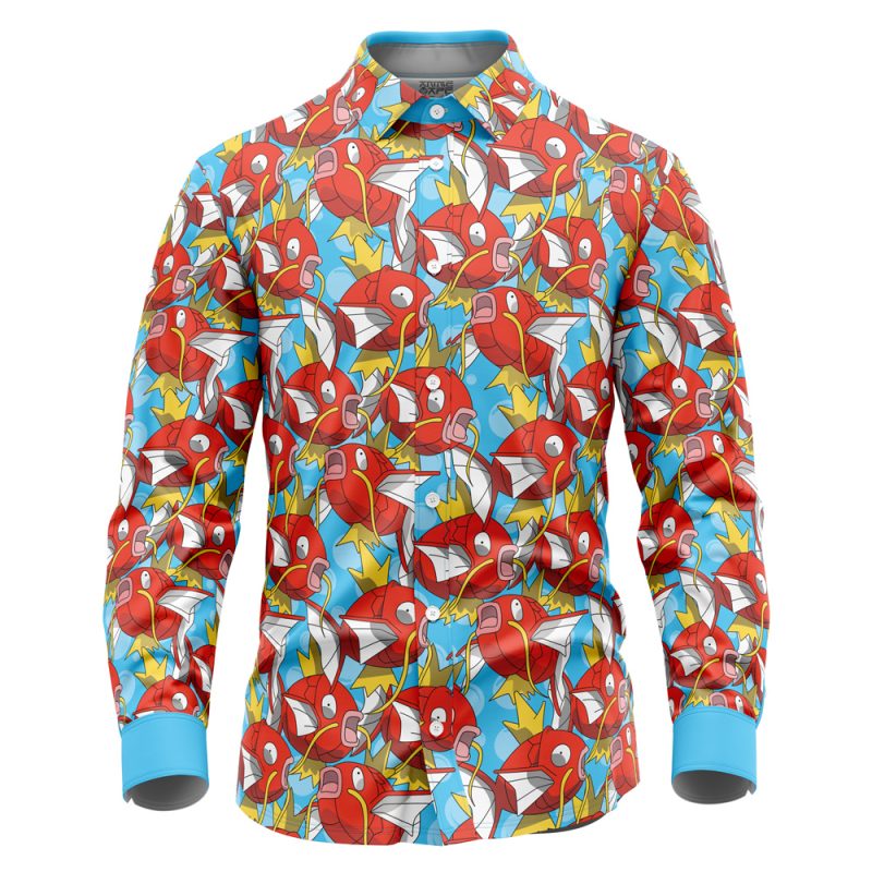Magikarp Pokemon Long Sleeve Button Up Shirt