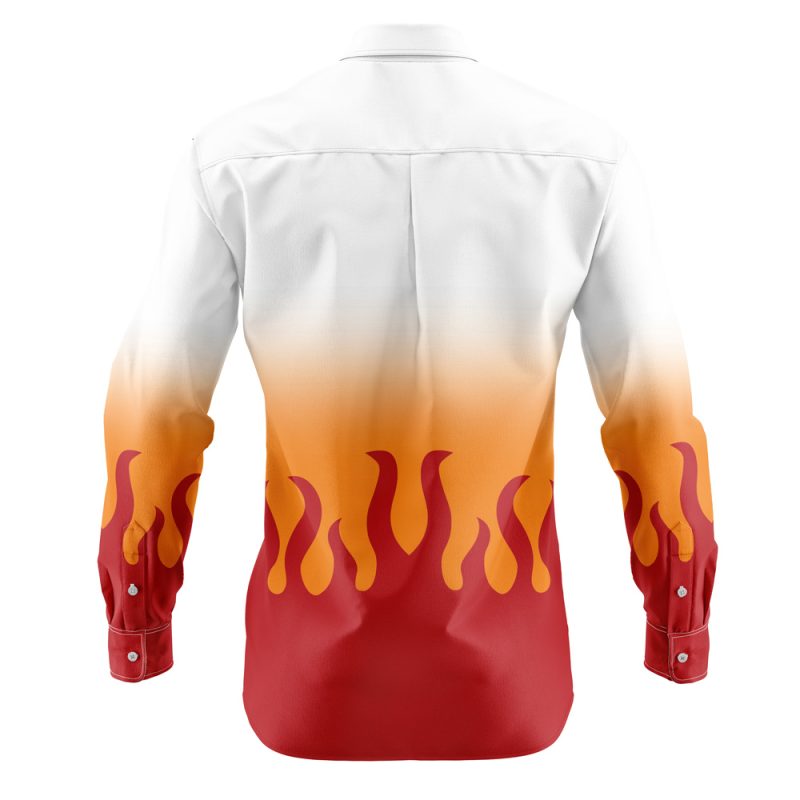 Kyojuro Rengoku Demon Slayer Long Sleeve Button Up Shirt - Image 2