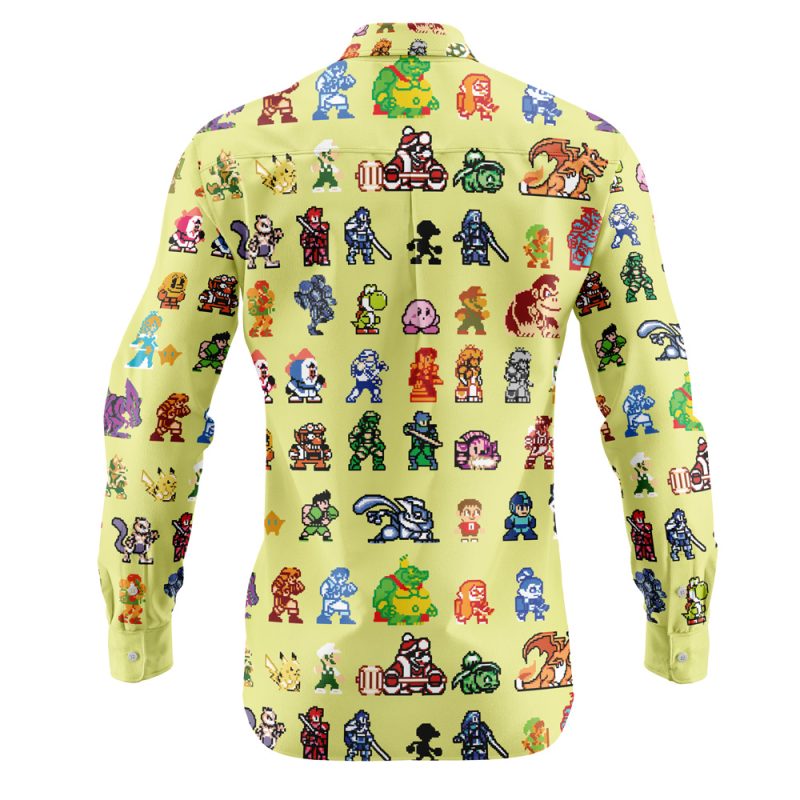 Ultimate Roster Super Smash Bros Long Sleeve Button Up Shirt - Image 2