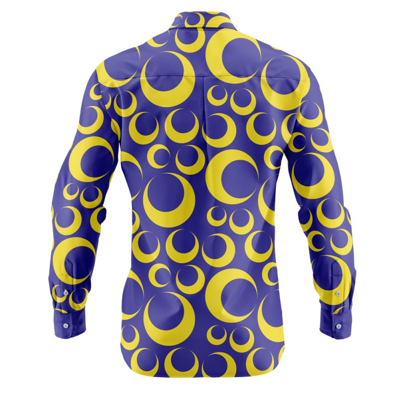 Crescent Moon Sailor Moon Long Sleeve Button Up Shirt - Image 2