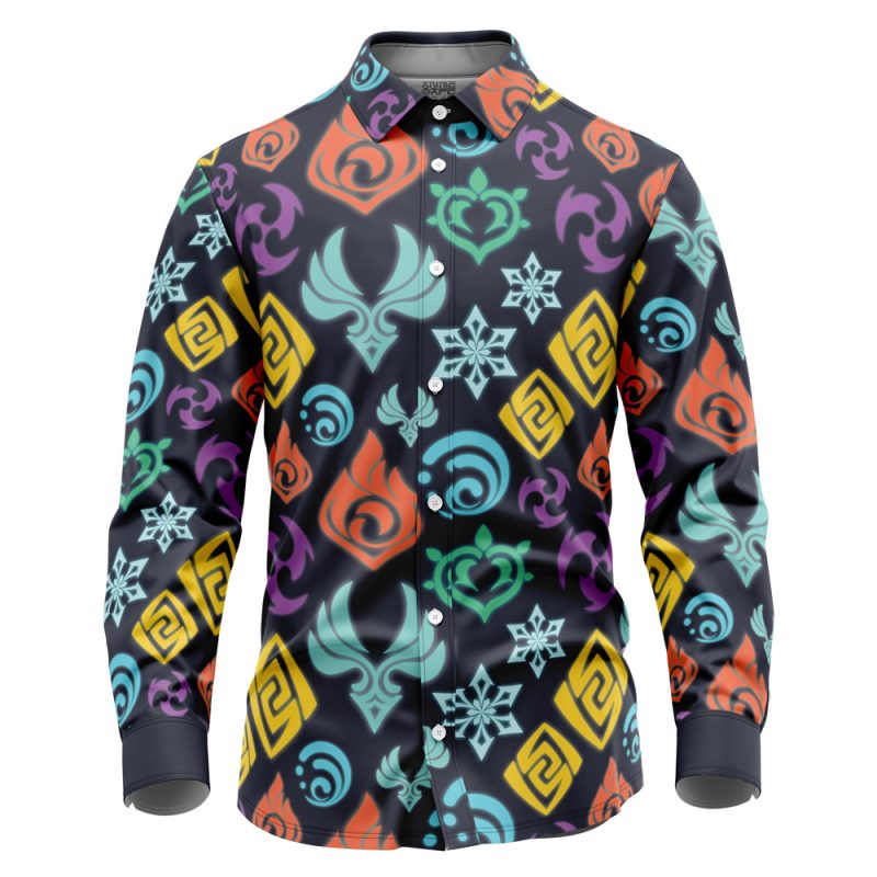 Elemental Visions Genshin Impact Long Sleeve Button Up Shirt