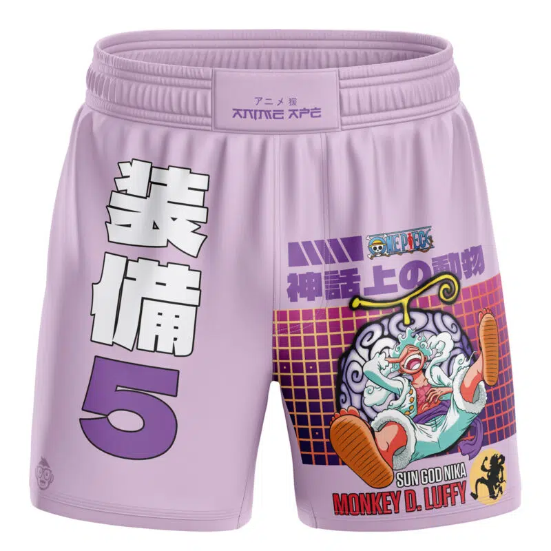 Luffy Gear 5 Sun God Nika v2 One Piece BJJ MMA Fight Shorts