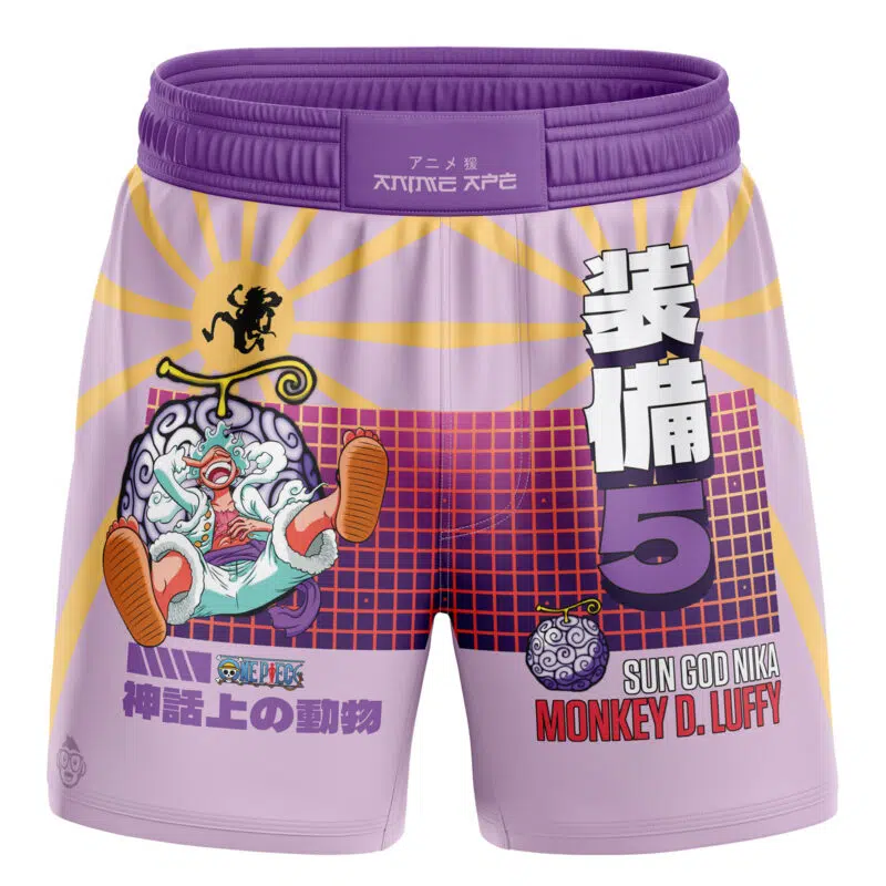 Luffy Gear 5 Sun God Nika One Piece BJJ MMA Fight Shorts