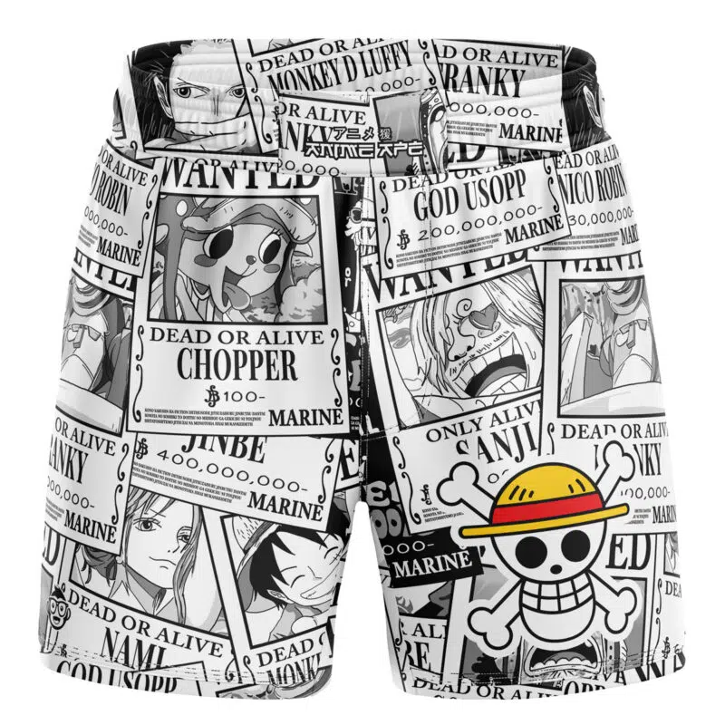 Aloha Straw hat Wanted One Piece BJJ MMA Fight Shorts