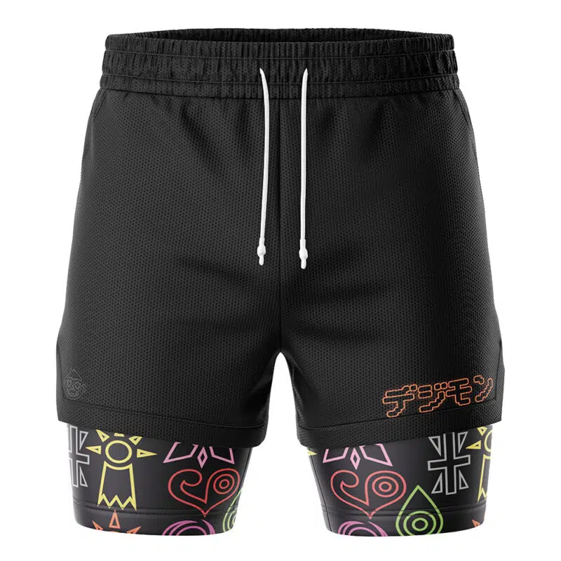 Crest Symbol Digimon 2-in-1 Performance Shorts - Image 2