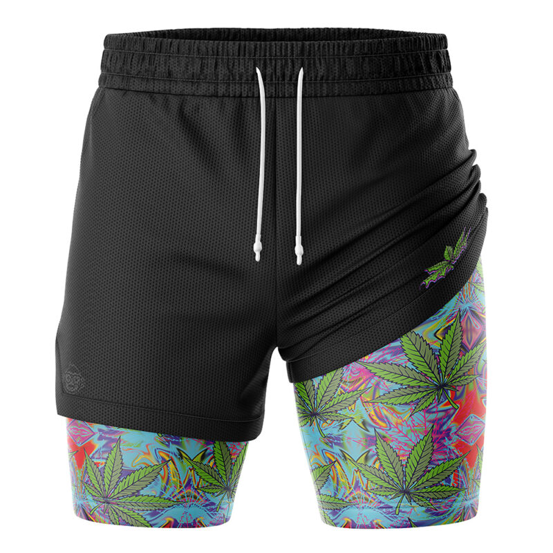 Trippy Weed 2-in-1 Performance Shorts - Image 3