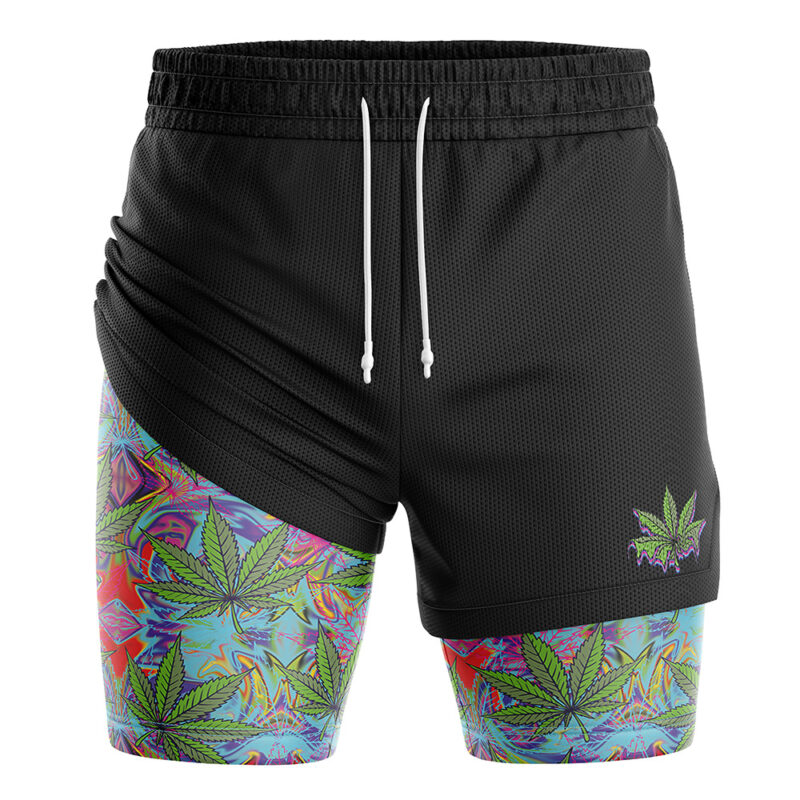 Trippy Weed 2-in-1 Performance Shorts