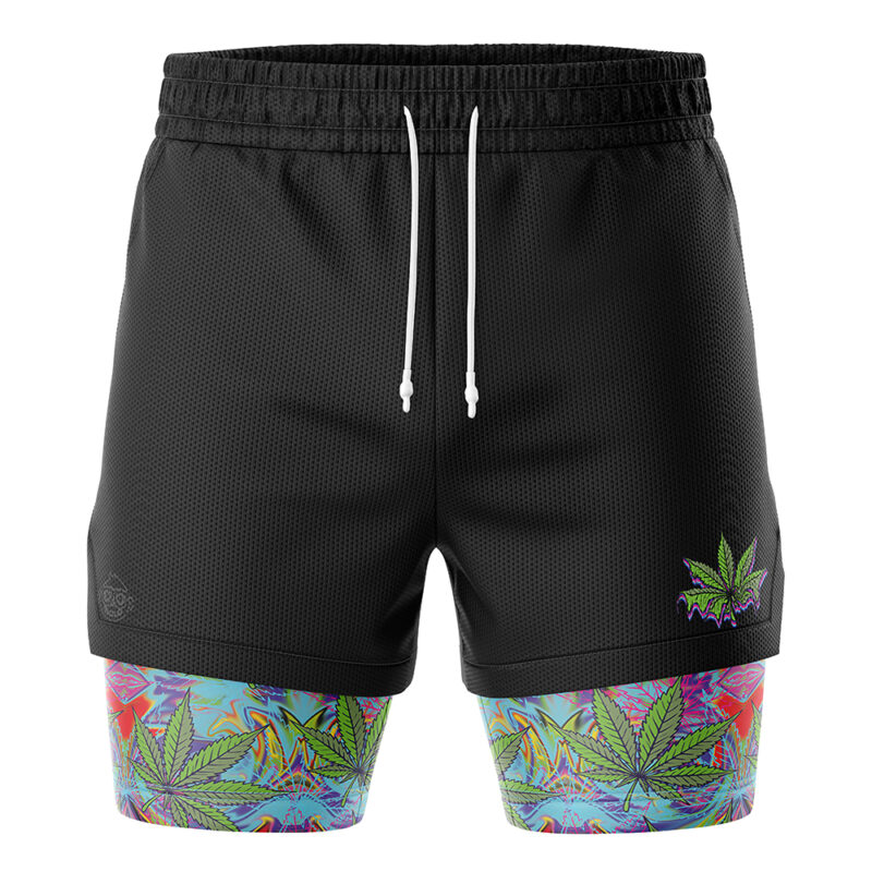 Trippy Weed 2-in-1 Performance Shorts - Image 2
