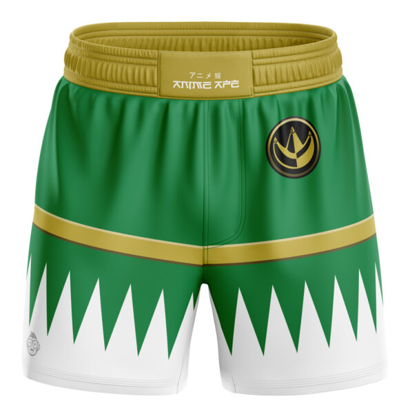 Green Ranger Gold Shield Mighty Morphin Power Rangers BBJ MMA Fight Shorts