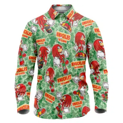 Knuckle's Sonic the Hedgehog Long Sleeve Button Up Shirt
