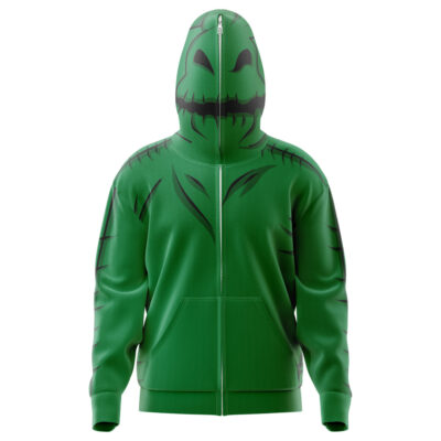 Oogie Boogie Green The Nightmare Before Christmas Disney Full Face Zip Hoodie