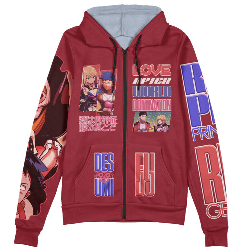 Love After World Domination Streetwear Zip Hoodie Jacket - Image 2