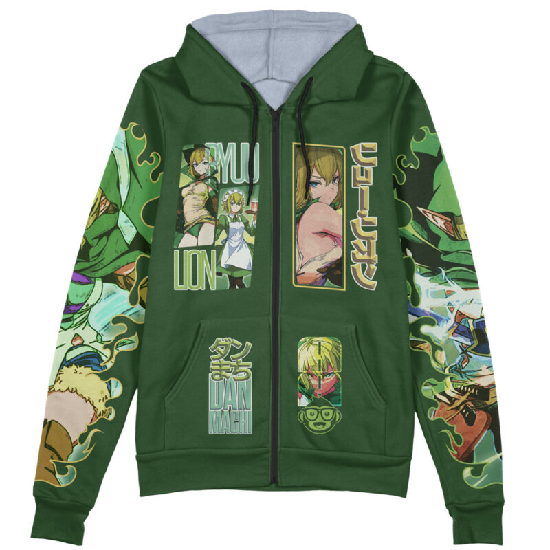 Ryuu Lion DanMachi Streetwear Zip Hoodie Jacket - Image 2