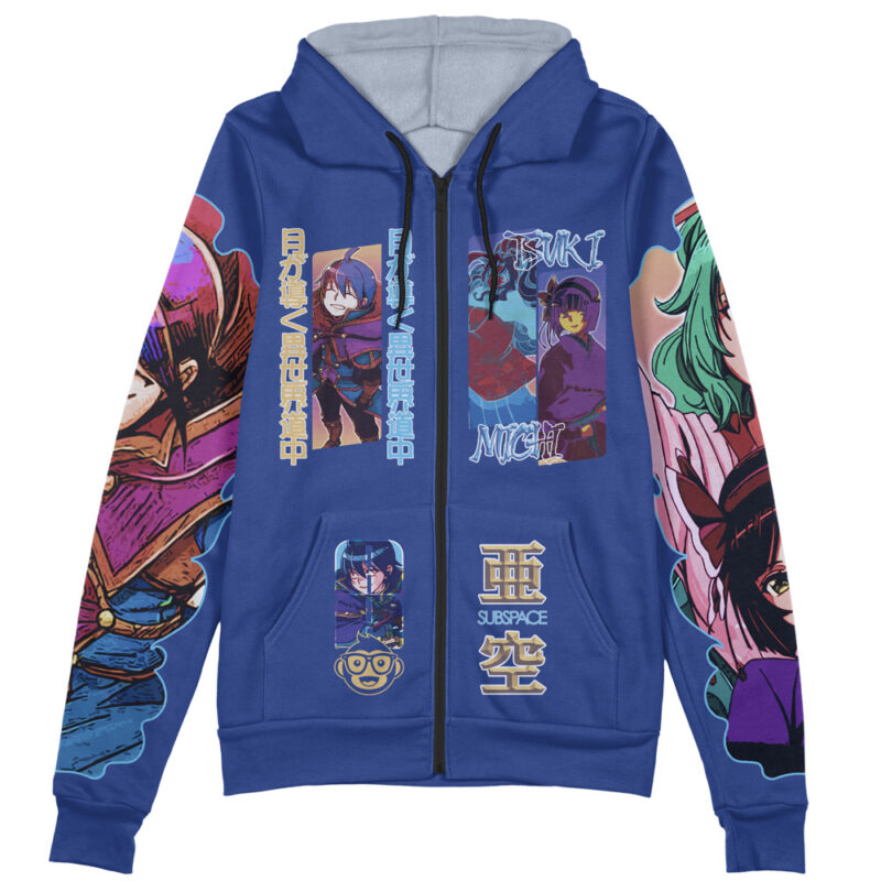 Tsukimichi Streetwear Zip Hoodie Jacket - Image 2