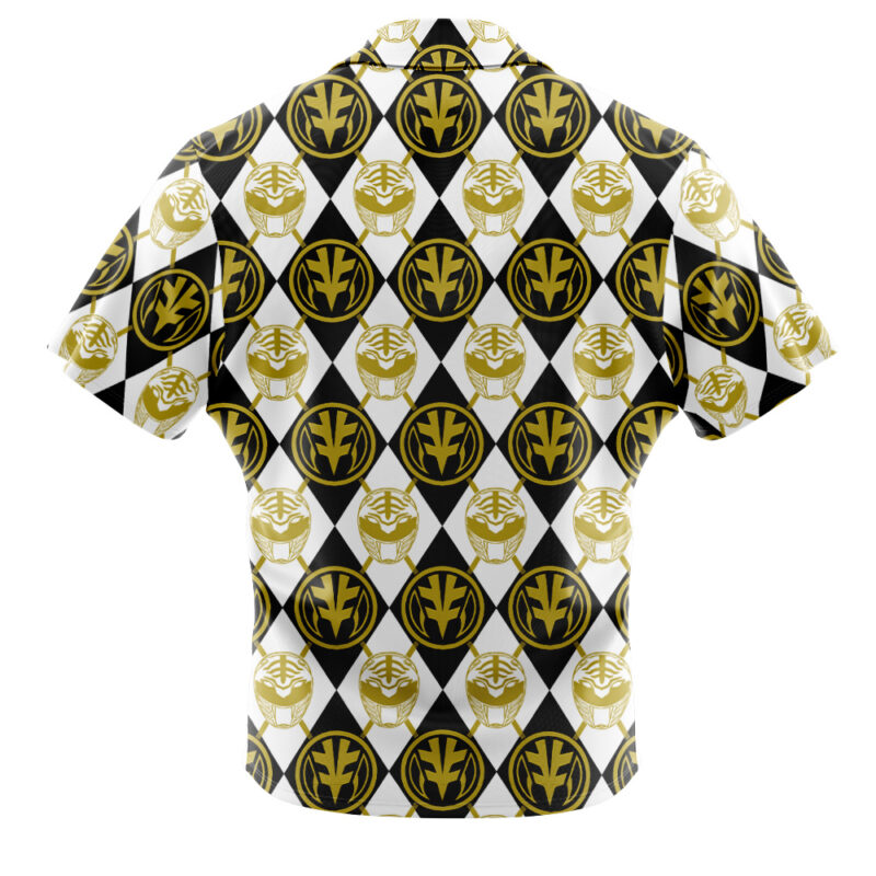 Agyle White Ranger Power Ranger Button Up Hawaiian Shirt
