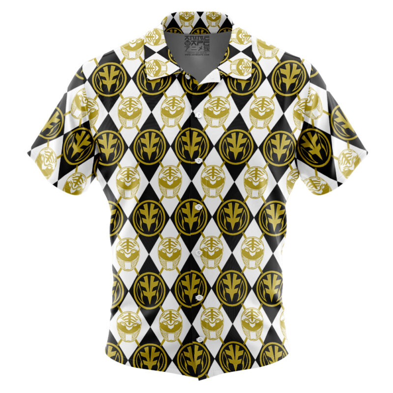 Argyle White Ranger Power Rangers Button Up Hawaiian Shirt