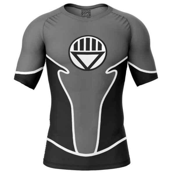 Black Lantern DC Comics Short Sleeve Rash Guard Compression Shirt