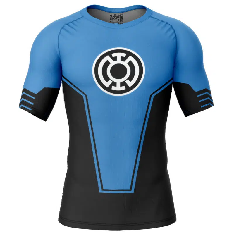 Blue Lantern DC Comics Short Sleeve Rash Guard Compression Shirt