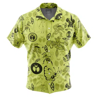Bug Pokemon Button Up Hawaiian Shirt