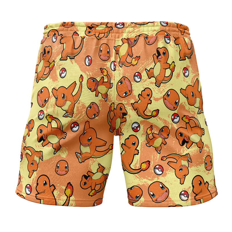 Charmander Pattern Pokemon Gym Shorts - Image 2