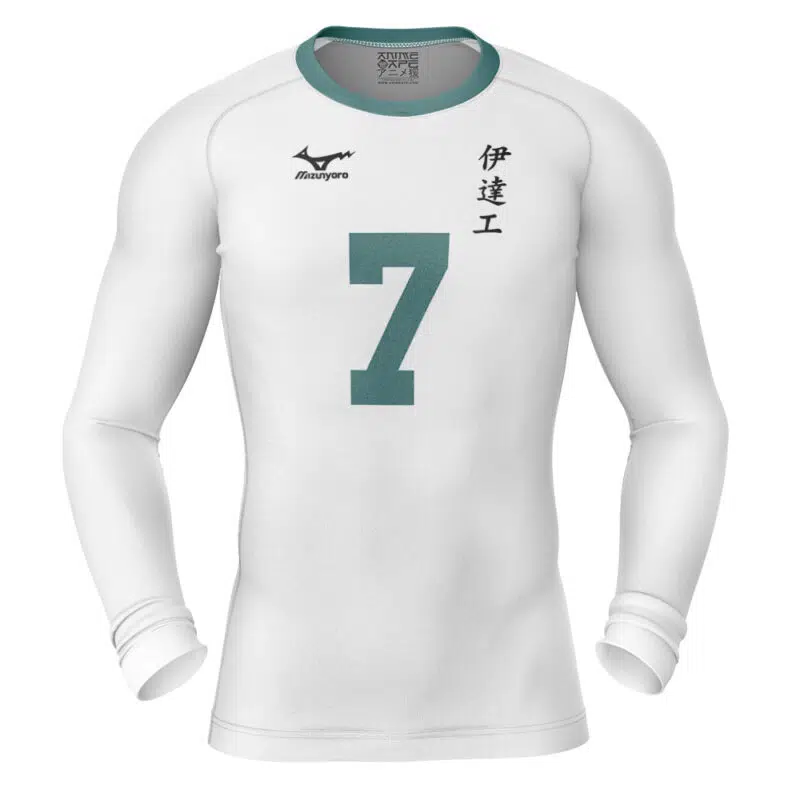 Date Tech Aone #7 Haikyuu Long Sleeve Rash Guard Compression