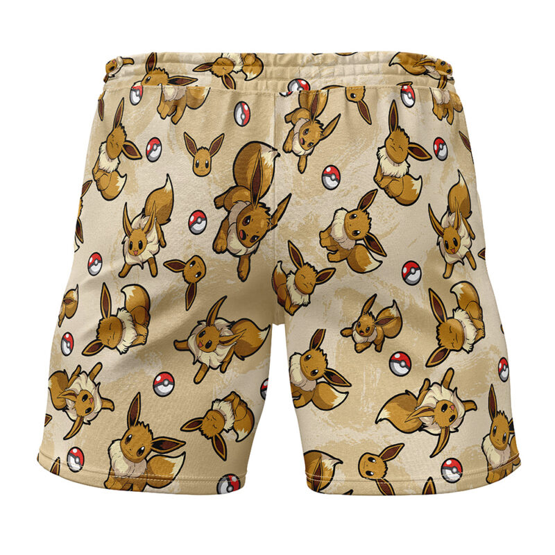 Eevee Pattern Pokemon Gym Shorts - Image 2