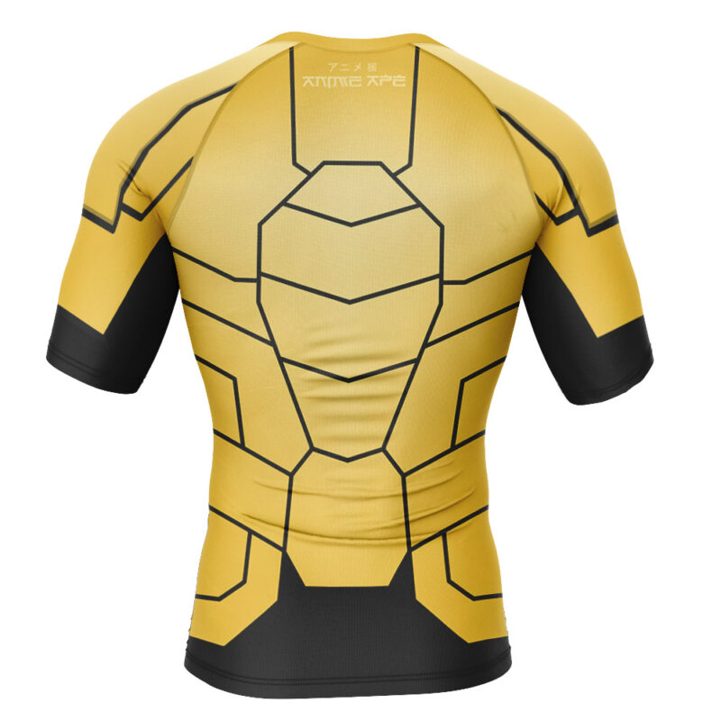 Gold Lantern DC Comics Short Sleeve Rash Guard Compression Shirt