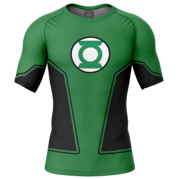 Green Lantern DC Comics Short Sleeve Rash Guard Compression Shirt