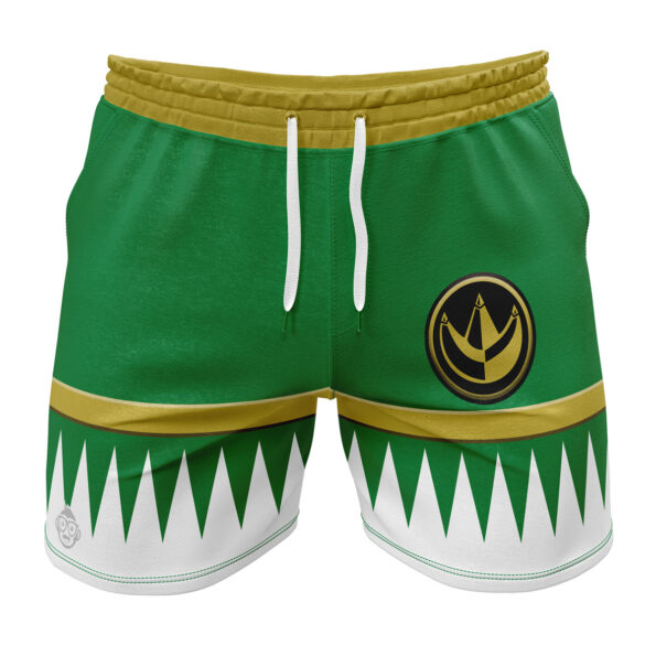 Green Ranger Gold Shield Mighty Morphin Power Rangers Gym Shorts