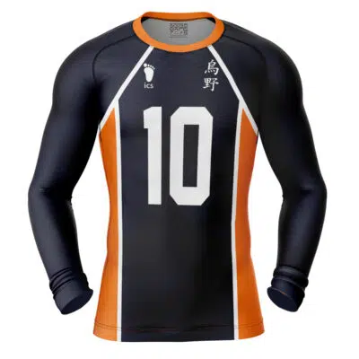 Karasuno Hinata #10 Haikyuu Long Sleeve Rash Guard Compression
