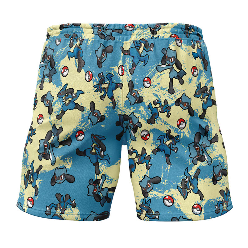Lucario Pattern Pokemon Gym Shorts - Image 2