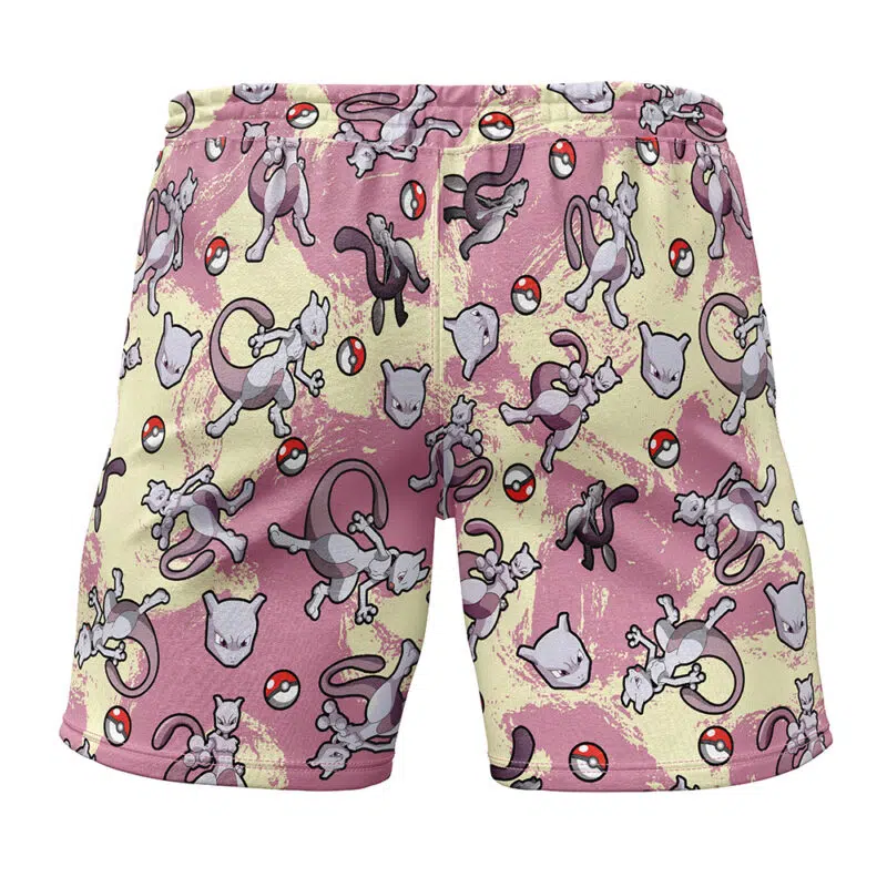 Mewtwo Pattern Pokemon Gym Shorts - Image 2