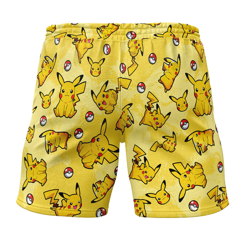 Pikachu Pattern Pokemon Gym Shorts - Image 2
