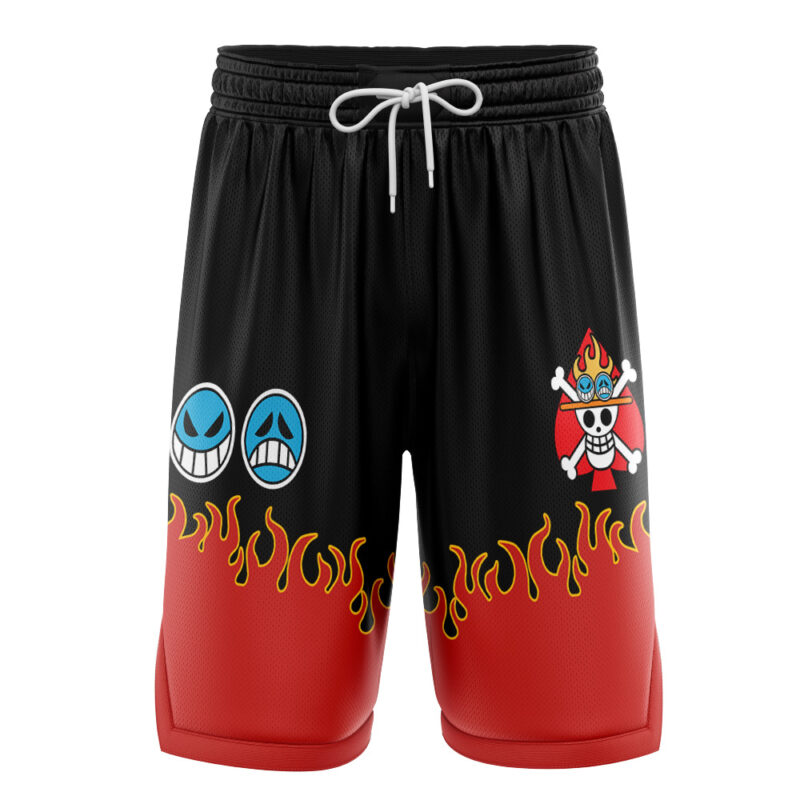 Portgas D. Ace V2 One Piece Basketball Shorts