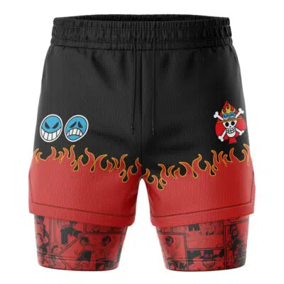 Portgas D. Ace V2 One Piece 2-in-1 Performance Shorts