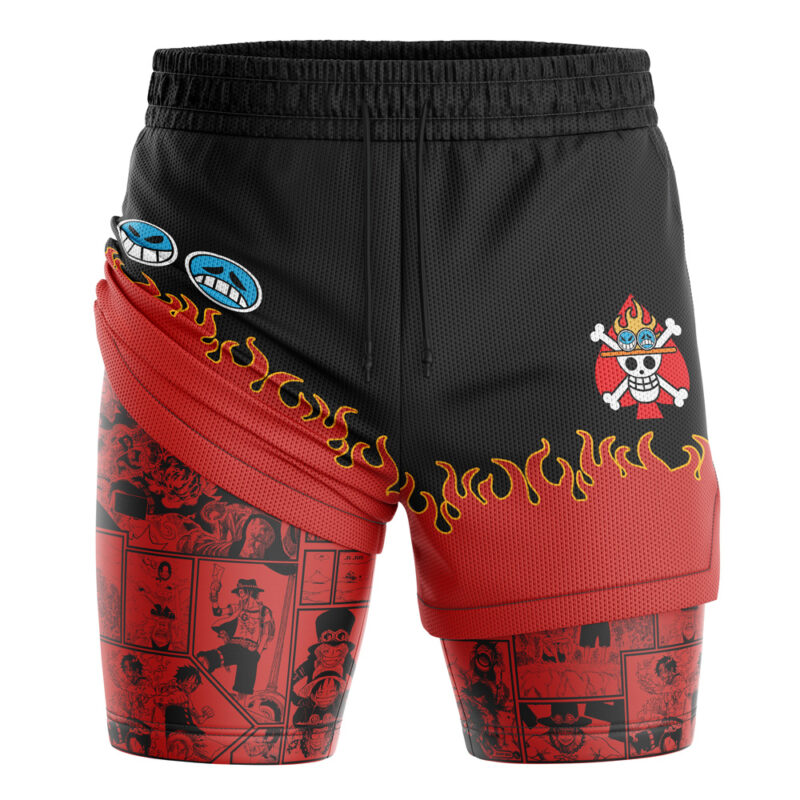Portgas D. Ace V2 One Piece 2-in-1 Performance Shorts