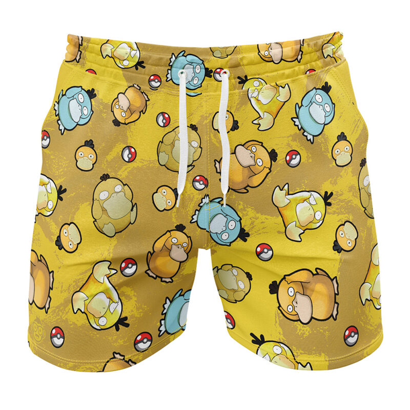 Psyduck Pattern Pokemon Gym Shorts
