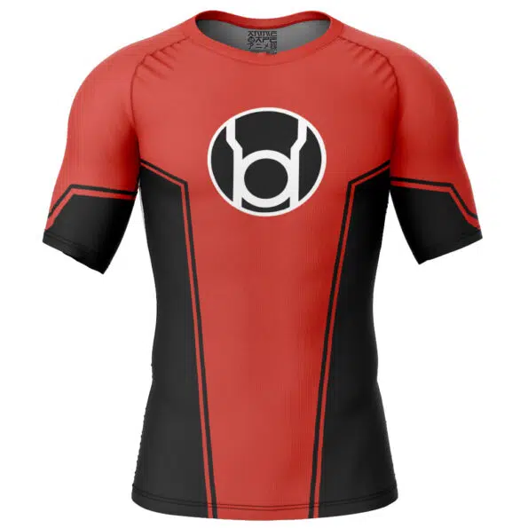 Red Lantern DC Comics Short Sleeve Rash Guard Compression Shirt