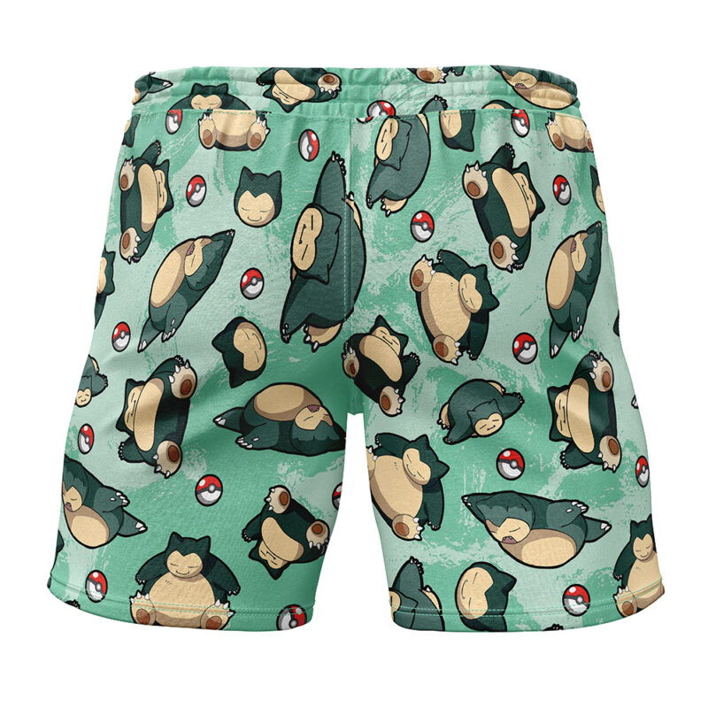 Snorlax Pattern Pokemon Gym Shorts - Image 2